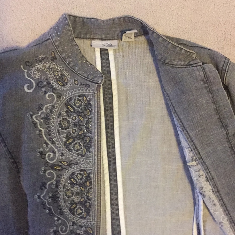 Chico’s Platinum Collection Embroidered Jacket - Picture 5 of 8